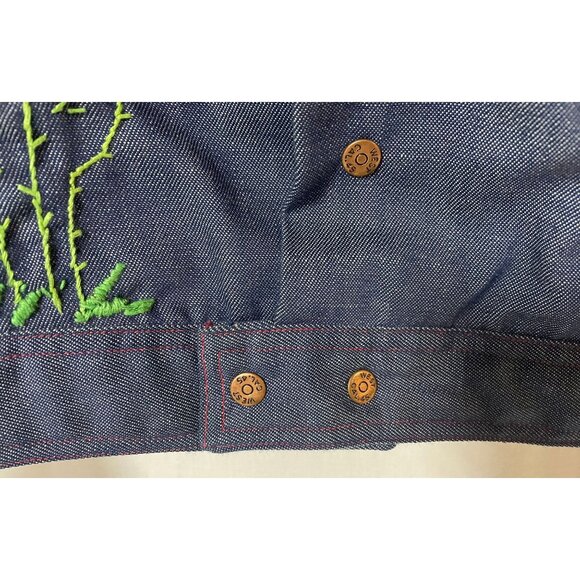 Vintage Jacket Handmade Child Embroidered Crewel Western Movie Prop Blue 1950s - Picture 7 of 10